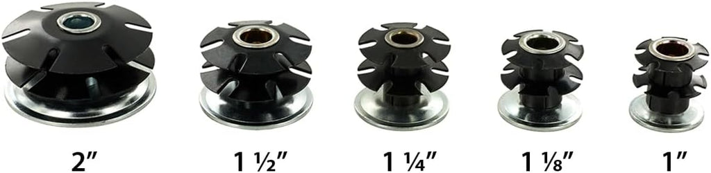 Outwater Industries Double Star Threaded Caster Insert | Heat Treated Steel | Fits 2 Inch Round 16-18 Gauge Tube | Thread: 3/8-16 | 100 Pack
