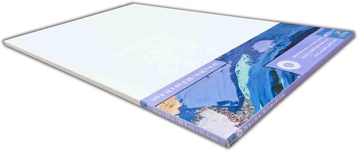 Artist's Loft 24' x 36' Level 1 Back Stapled Traditional Canvas - Acid Free Cotton Canvas for Paint, Acrylic, & Oils - Bulk 6 Packs