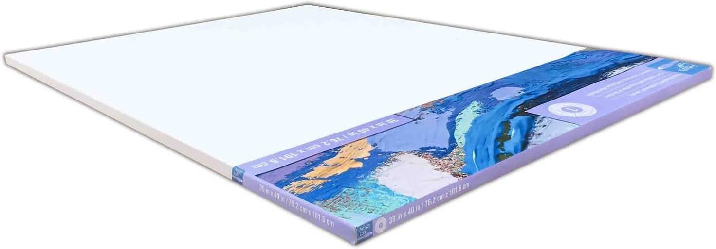 Artist's Loft 30' x 40' Level 1 Back Stapled Traditional Canvas - Acid Free Cotton Canvas for Paint, Acrylic, & Oils - Bulk 6 Packs