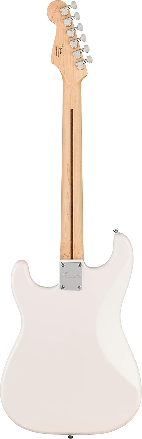 Squire Sonic Stratocaster HT Electric Guitar, Arctic White, Maple Fingerboard, White Pickguard