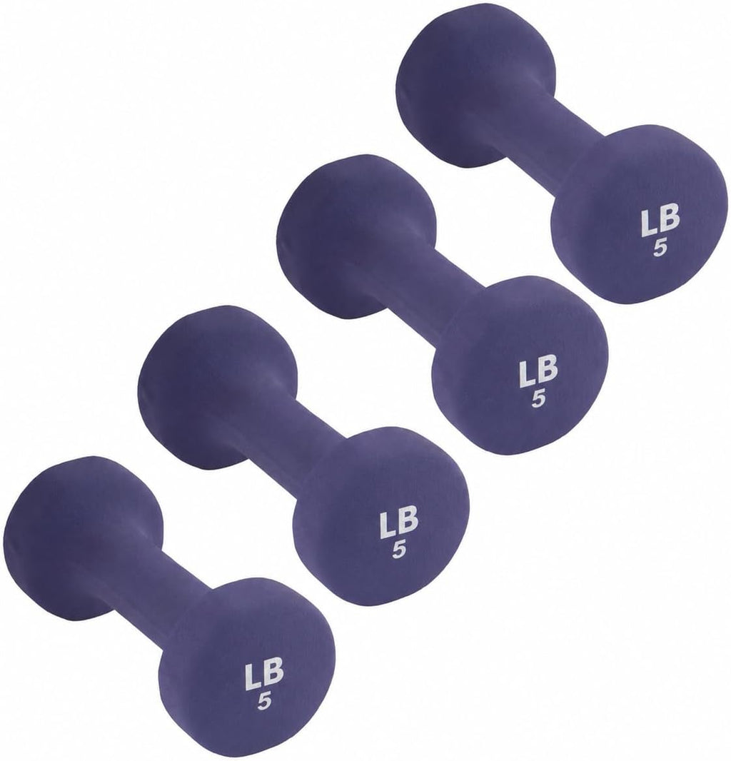 Neoprene Coated Fitbell Dumbbell (1LB to 10LB Pack of 1, 2, 4) | Dumbbell Set for Women & Men Durable Anti-Roll Anti-Slip Colour Blue | Ideal for Arm Rows Squats Chest Presses Bicep Curls