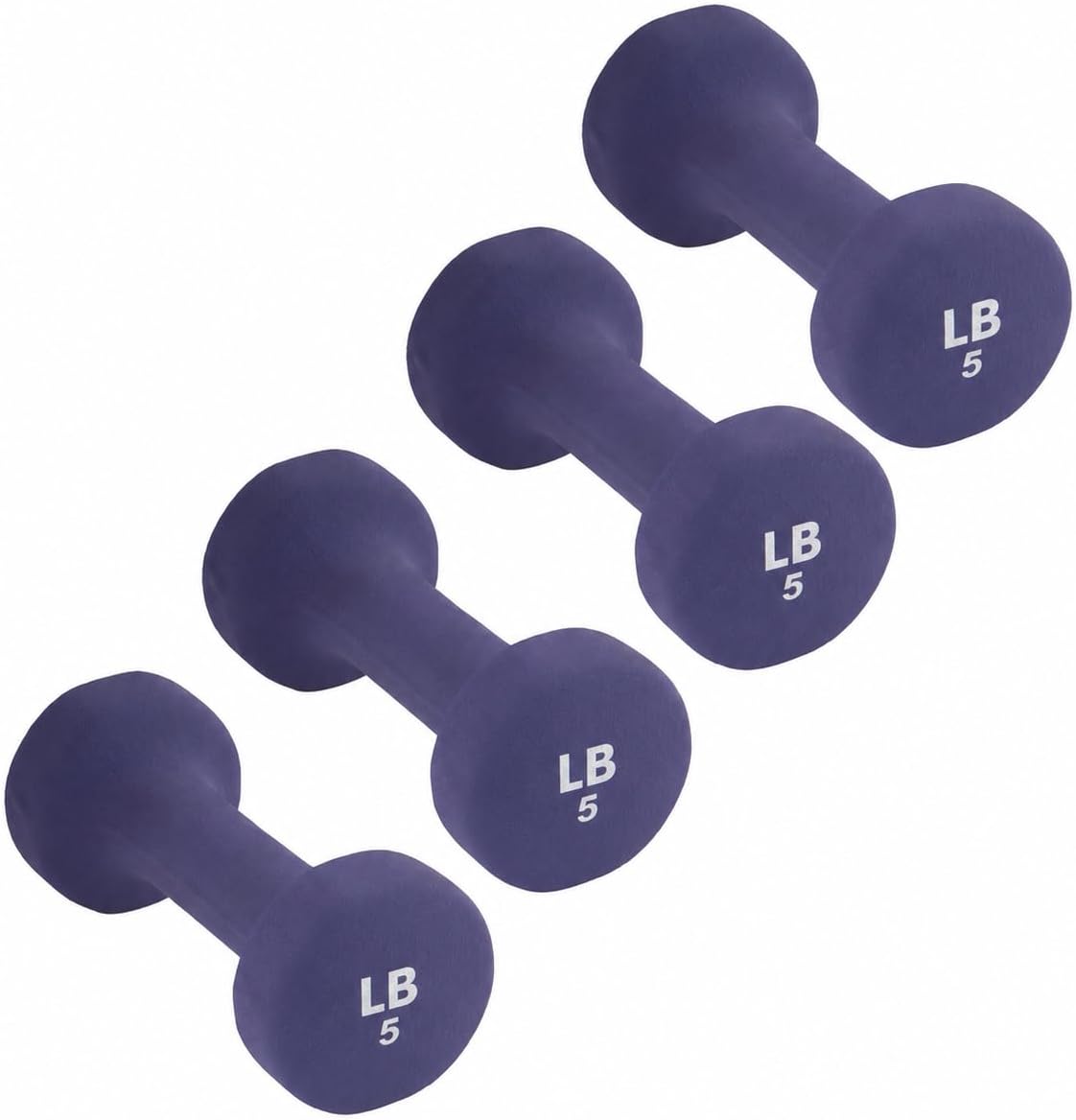 Neoprene Coated Fitbell Dumbbell (1LB to 10LB Pack of 1, 2, 4) | Dumbbell Set for Women & Men Durable Anti-Roll Anti-Slip Colour Blue | Ideal for Arm Rows Squats Chest Presses Bicep Curls