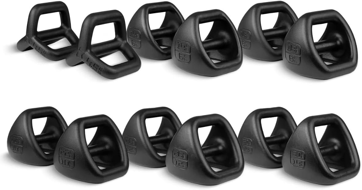 TRX YBell Pro Series 3-in-1 Dumbbell, Kettlebell and Push Up Stand Workout Equipment | Commercial Grade Powder Coated Surface | Perfect for Strength Training & Conditioning Workouts | 12 Piece