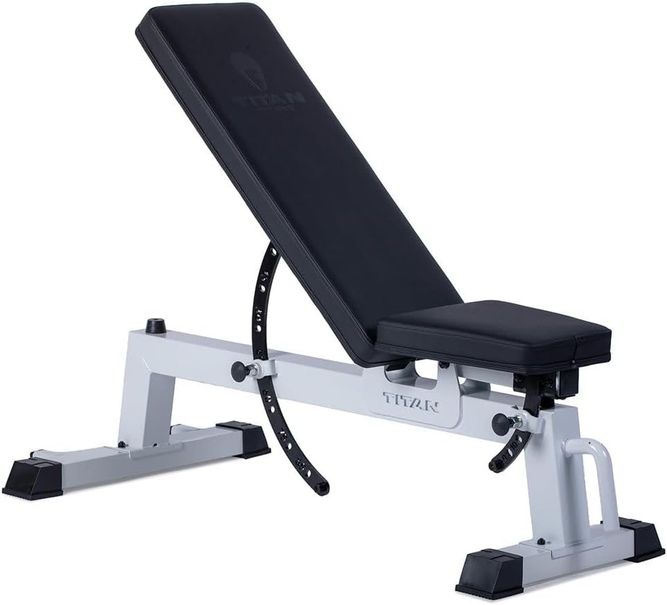 Titan Fitness Performance Series Adjustable Bench, Supports 650 LB Incline, Versatile Utility Bench for Home Gym Weightlifting, Strength Training, Flat, Incline, Upright Positions