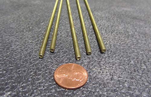 Brass Fully Threaded Round Rod, RH, 6-32 Diameter x 24' Length, 5 Pcs.