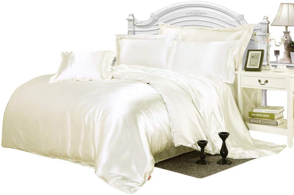 Yarns of Cotton 3 PC All Season Silky Super Soft Comforter Set Luxurious Bedding Set - (1 Comforter, 2 Pillow Cases) King/Ivory