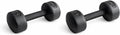 Legacy Solid Round Dumbbell Black – Heavy Duty Cast Iron Hand Weight with Knurled Ergonomic Grip for Strength Training, Muscle Toning, Home Gym Workout – 5 lb to 150 lb In Single & Pair