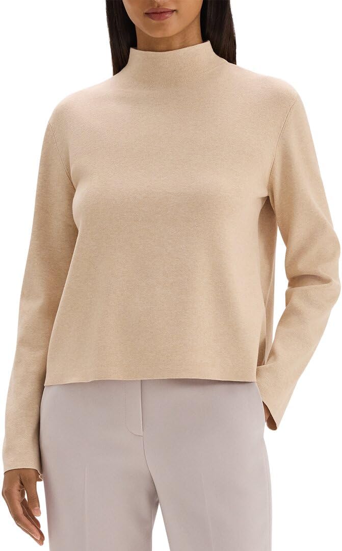Theory Womens Funnel Neck Pull Over, S, White