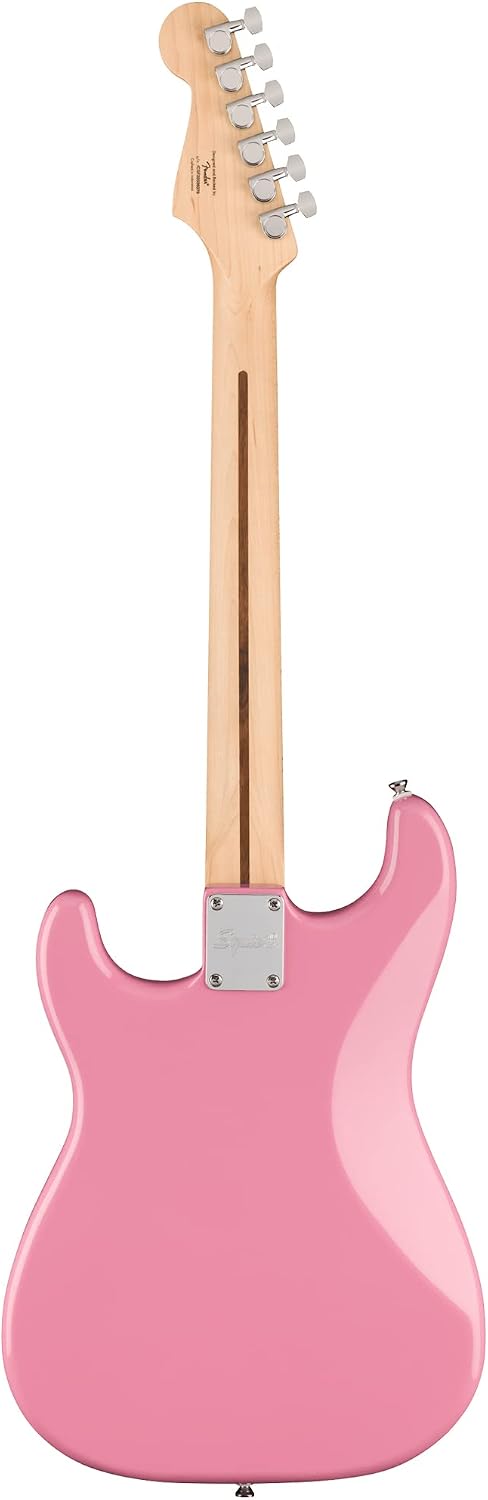 Fender Squier Sonic Stratocaster HT H - Flash Pink Bundle with Frontman 10G Amp, Tuner, Strap, Cable, Picks, and Austin Bazaar Guitar DVD