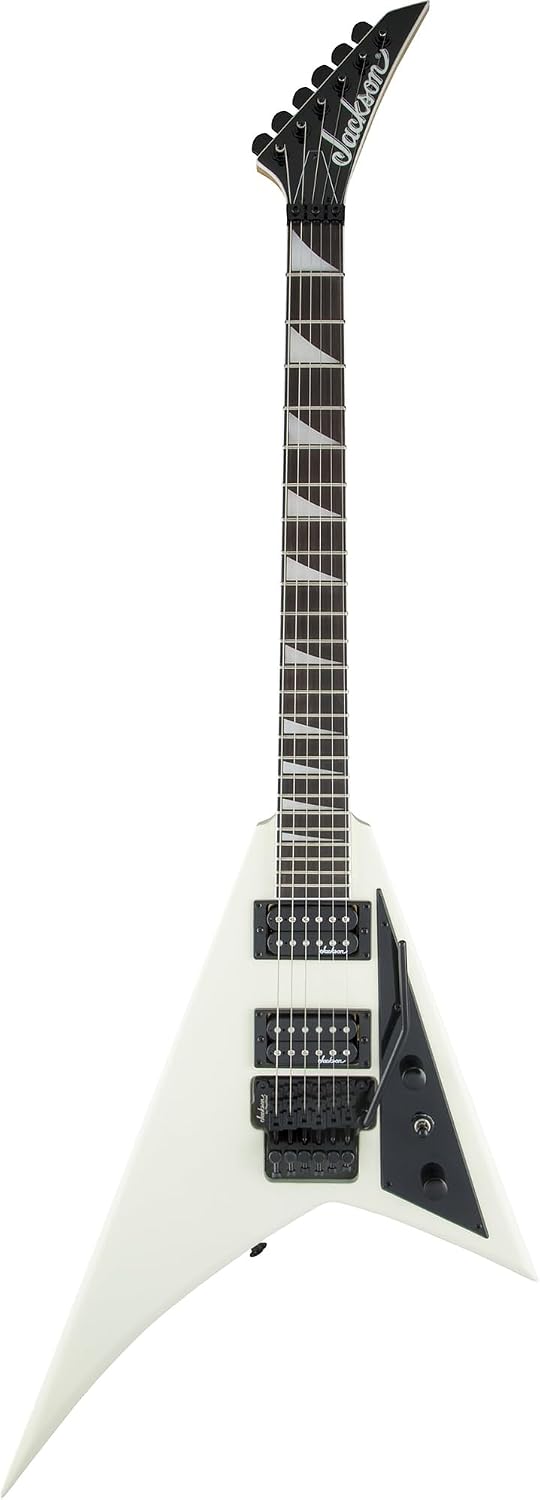 Jackson Rhoads JS32 Electric Guitar - Ivory Bundle with Cable, Tuner, Strap, Picks, and Austin Bazaar Guitar DVD