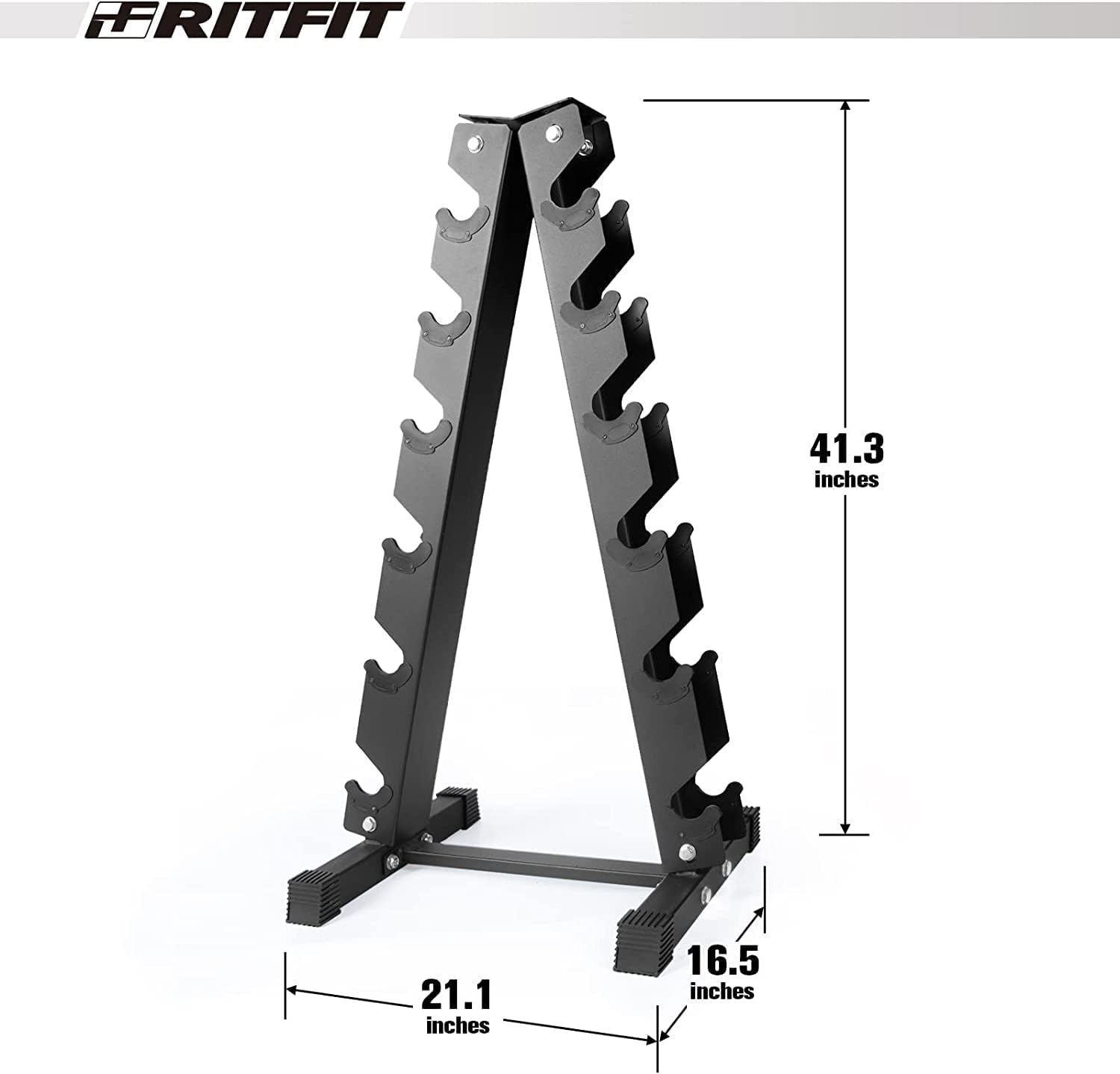 RITFIT Rubber Hex Dumbbells Set with Rack, 180-780LB Heavy-Duty Cast Iron Core, Knurled Chrome Handle, Space-Saving Storage Rack for Home Gym Strength Training
