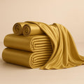 Mulberry Silk Sheet Set 4Pcs, 6A Grade Natural Mulberry Silk Bed Sheets, Luxury Bedding Sets Ultra Soft Durable Fits Mattress Upto 7-12' Deep Pocket (Twin, Mustard)