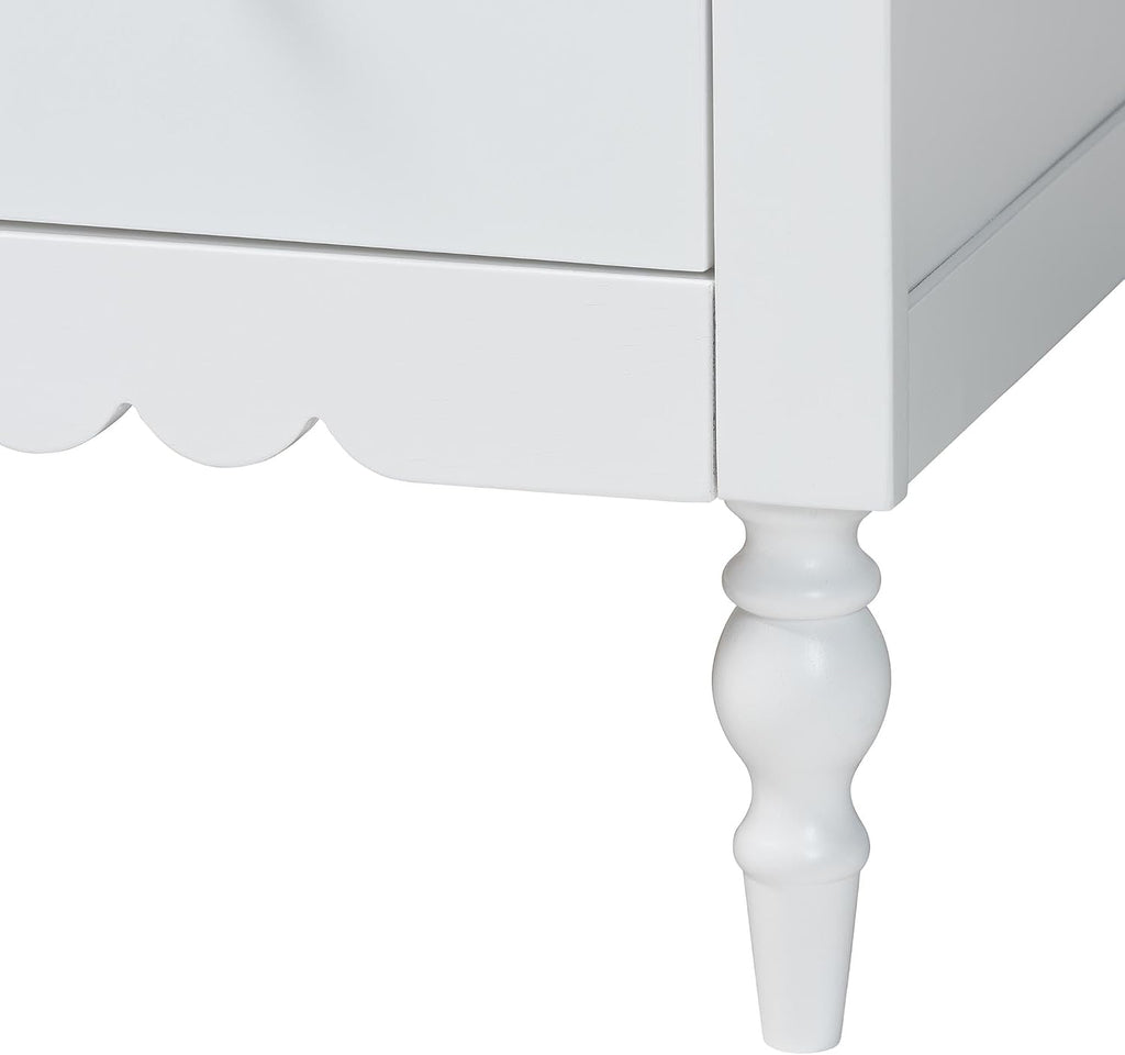 Baxton Studio Roni White Wood 4-Piece Full Bedroom Set with Two Nightstands