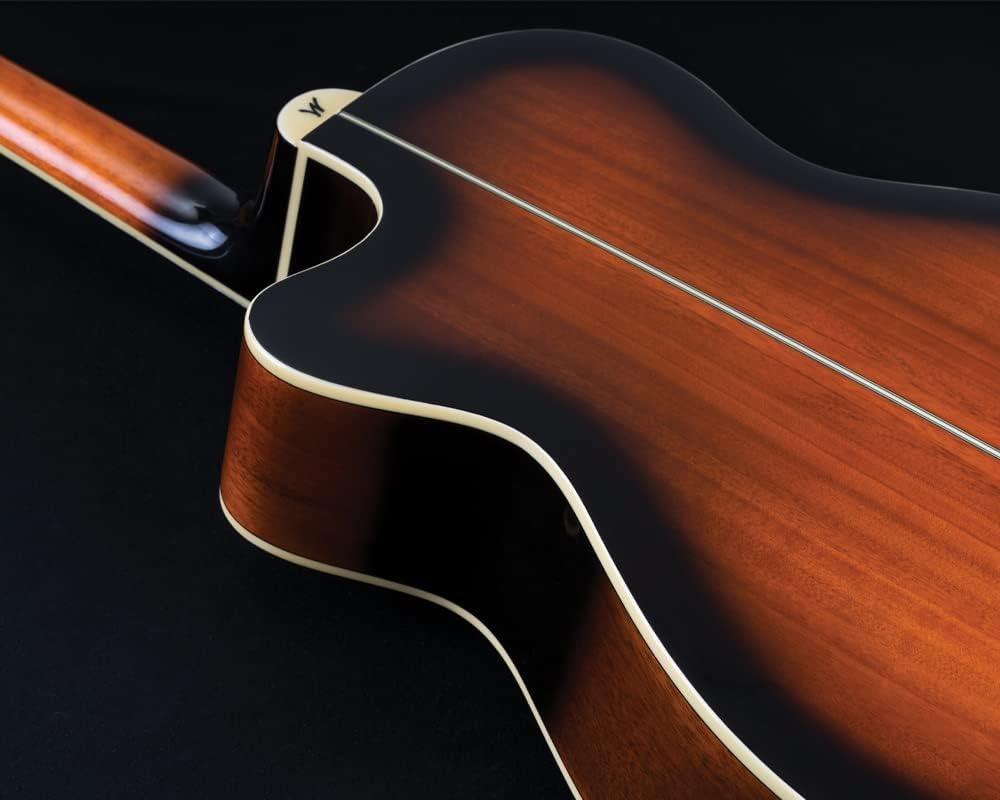 Washburn Festival EA15 Mini Jumbo Cutaway, Acoustic Electric Guitar, Tobacco Burst