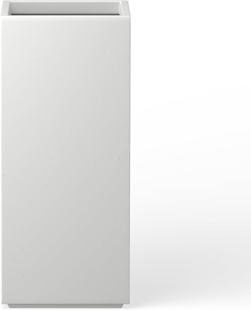 Kante 27.6' H Tall Rectangular Concrete Planter, Modern Square Diameter Plant Pot with Drainage Hole and Rubber Plug for Indoor Outdoor Home Patio Garden, Pure White