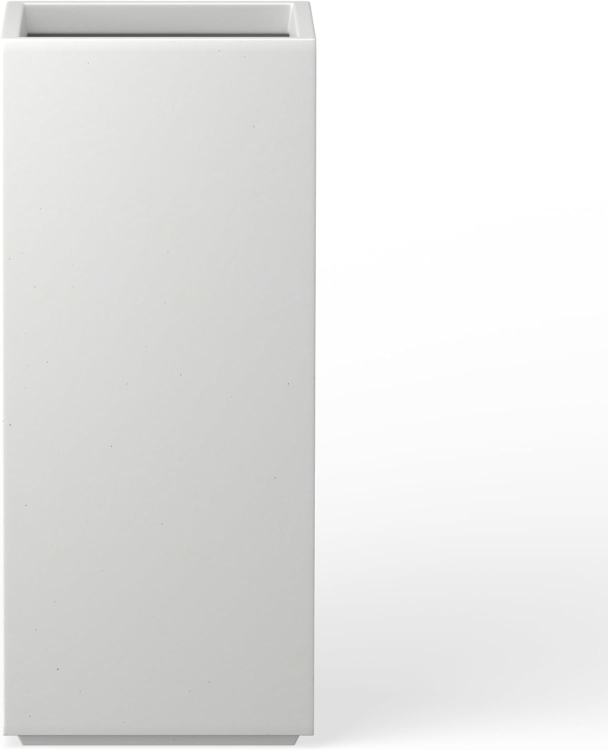 Kante 27.6' H Tall Rectangular Concrete Planter, Modern Square Diameter Plant Pot with Drainage Hole and Rubber Plug for Indoor Outdoor Home Patio Garden, Pure White