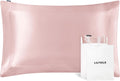 LILYSILK 100% Silk Pillowcase 1PC 25MM Pure Bed Pillowcase for Hair & Skin Oxford Envelope Double-Sides Charmeuse Silk,Rosy Pink King 20x36 inches
