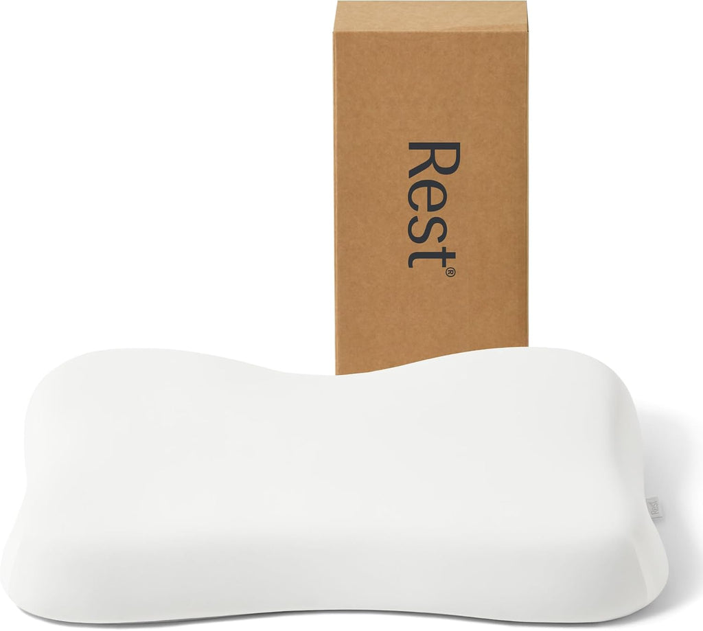 REST® Evercool® Cooling Pillow, Instant Cool-to-Touch Shell Fabric & Breathable Silicone Sponge Core for All-Night Temperature Regulation & Ergonomic Support, Medium Height, Arctic White