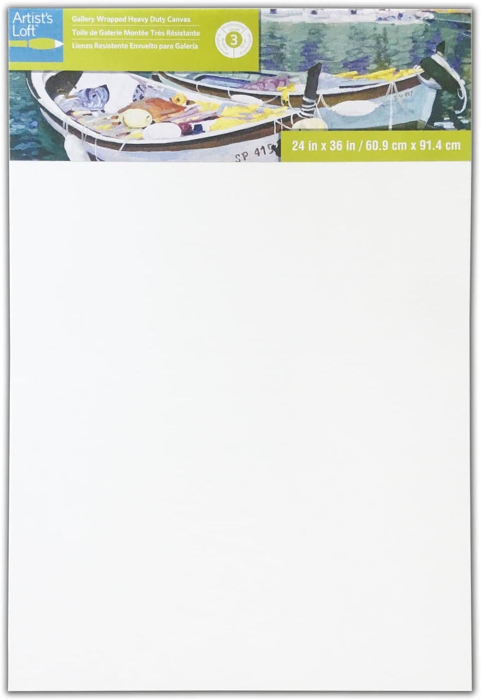 Artist's Loft 24' x 36' Level 3 Gallery Wrapped Heavy Duty Canvas - Archival, Acid Free Cotton Canvas for Acrylic and Oil Paint - Bulk 6 Pack