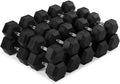 Titan Fitness Rubber Hex Dumbbells, 5 LB-50 LB Set of Pairs, Roll-Resistant Hexagonal Free Weights, Hex Dumbbell set with Chrome-Coated Handles, Free Weight Set, Strength Training Equipment