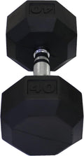 Ader Octagon Deluxe Professional Rubber Dumbbell Contoured Handle, Sold As 1 Piece (2 Lbs-120 Lbs)