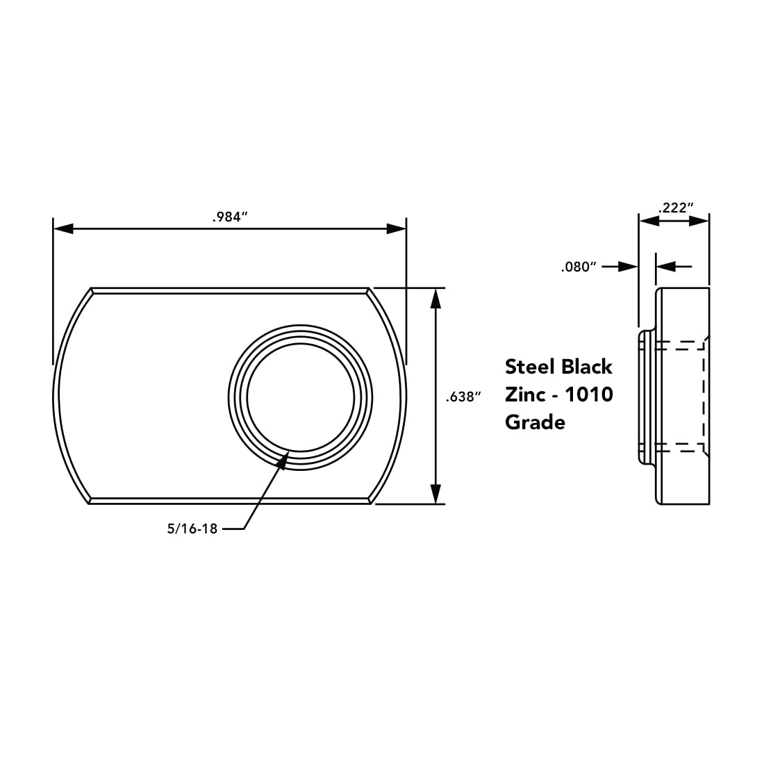 8020, 3278, 15 Series 5/16-18 Offset Threaded Slide in Economy T-Nut Steel T-Slot Accessories for 80/20 Aluminum Extrusion Hardware Nuts (1000 Pack)