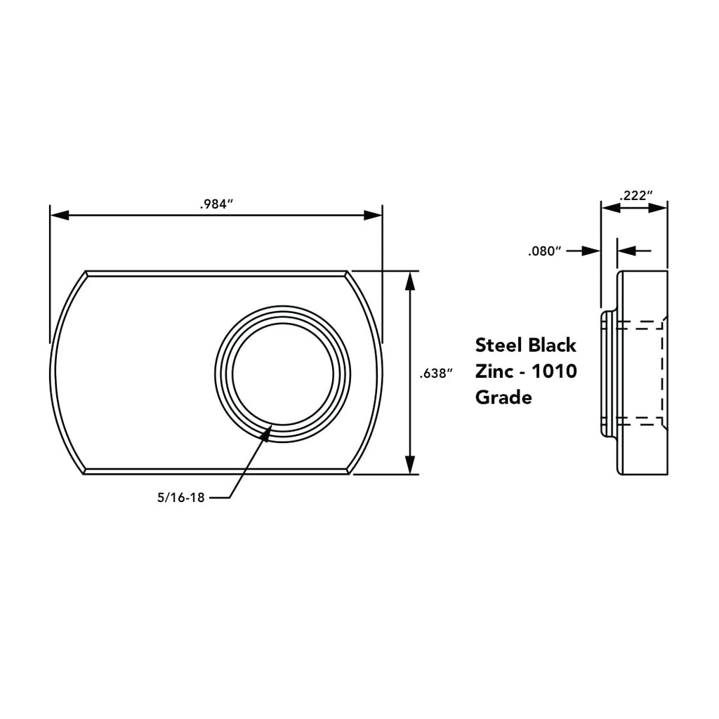8020, 3278, 15 Series 5/16-18 Offset Threaded Slide in Economy T-Nut Steel T-Slot Accessories for 80/20 Aluminum Extrusion Hardware Nuts (2500 Pack)