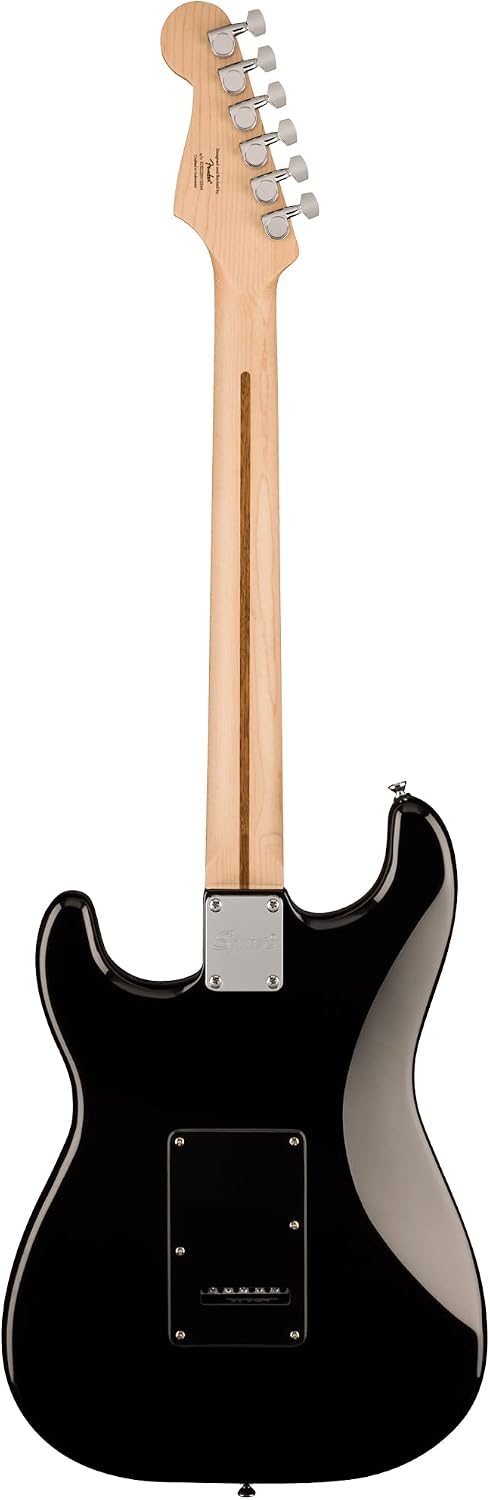 Fender Squier Sonic Stratocaster HSS - Black Bundle with Frontman 10G Amp, Tuner, Strap, Cable, Picks, and Austin Bazaar Guitar DVD