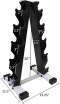 Ader Black Octagon Rubber Dumbbell Set with Rack