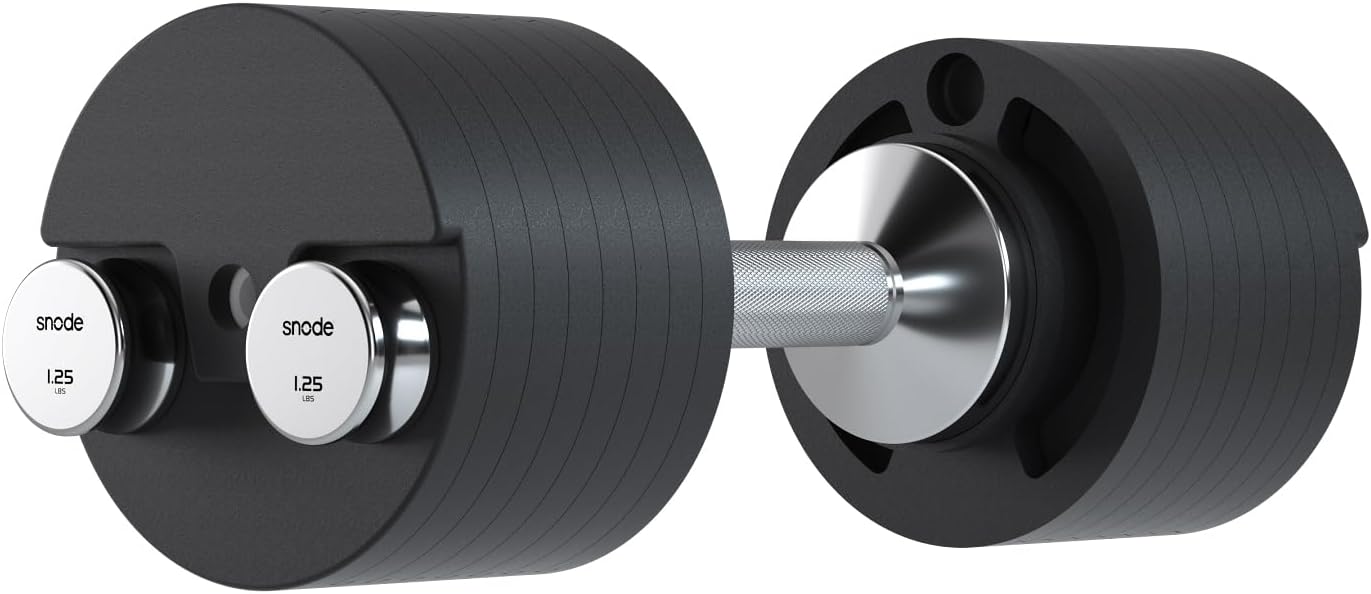 SNODE AD80 Drop Proof 80 lbs Adjustable Dumbbell Set -Adjustable Weights with Cast Iron Plates and Cradle, Knurled Handle, Fast Adjust, Compact Home Gym Equipment for Bench & Press