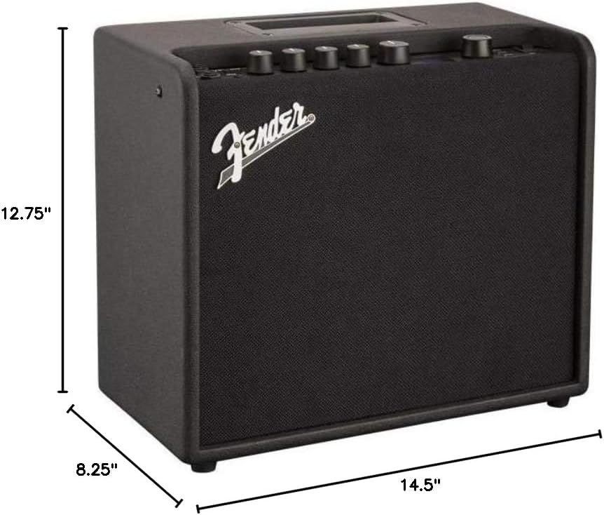 Fender Mustang LT25 Guitar Amplifier, 25-Watt Digital Modeling Combo Amp with 8' Speaker, 30 Presets, Color Display, USB & Headphone Output, with 2-Year Warranty