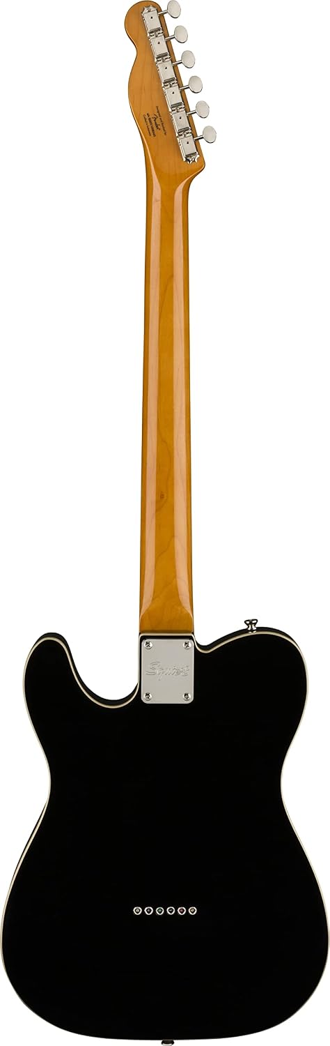 Squier Classic Vibe Baritone Custom Telecaster Electric Guitar, with 2-Year Warranty, Black, Laurel Fingerboard