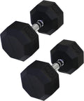 Ader 2lb-120lb Black Octagon Rubber Dumbbells Pair