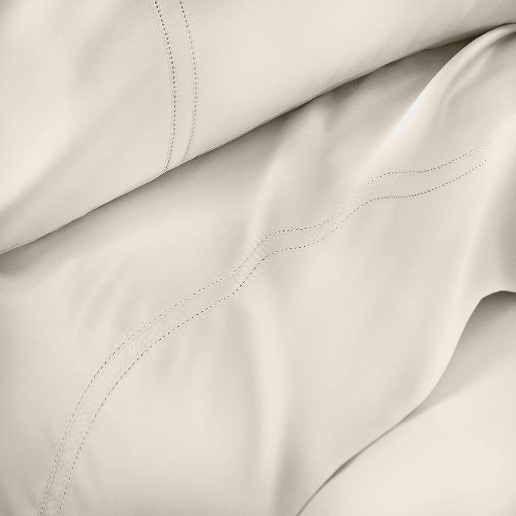 Pure Parima Yalda Sheet Set – 100% Certified Egyptian Cotton, Double-Hem Stitch, California King, Linen