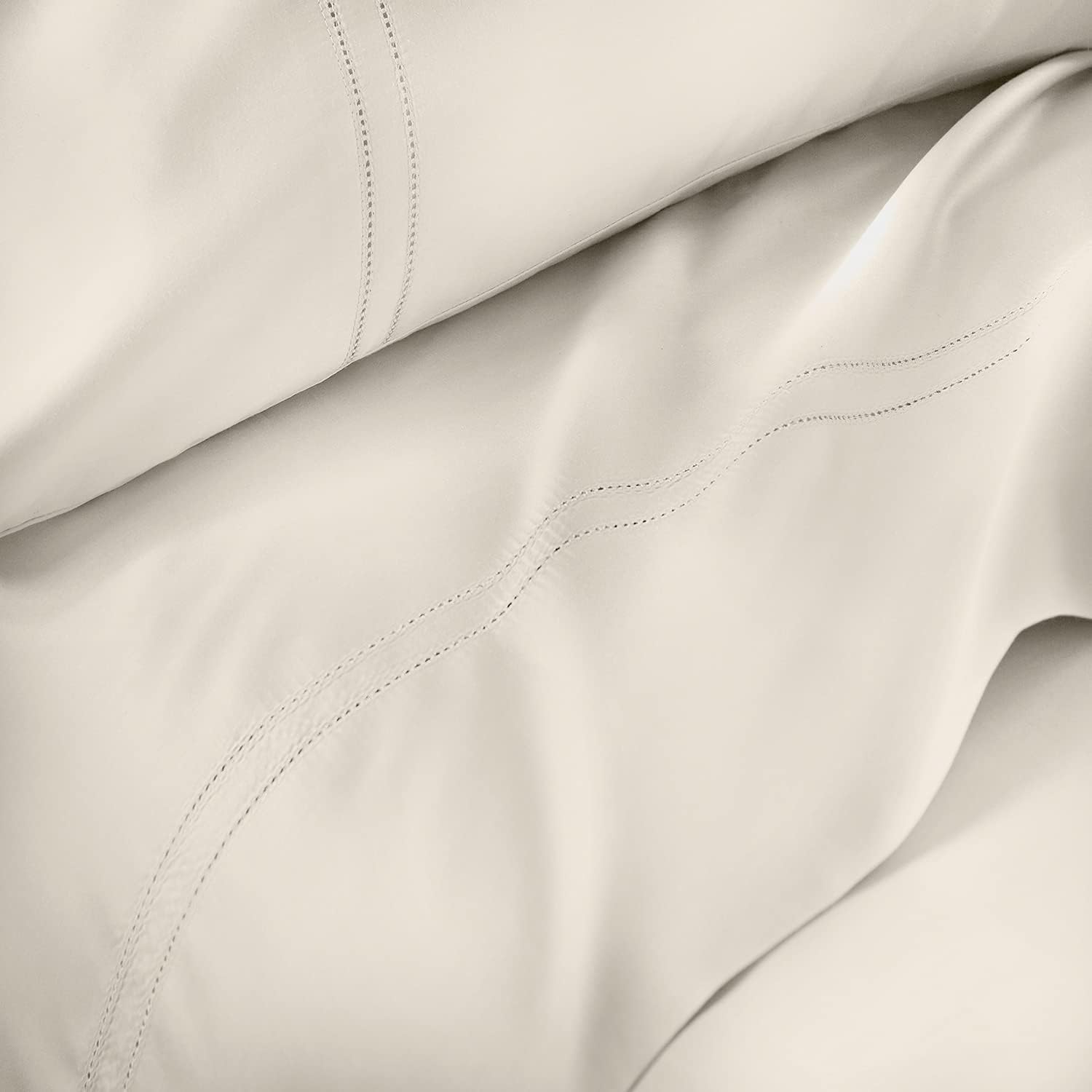 Pure Parima Yalda Sheet Set – 100% Certified Egyptian Cotton, Double-Hem Stitch, California King, Linen