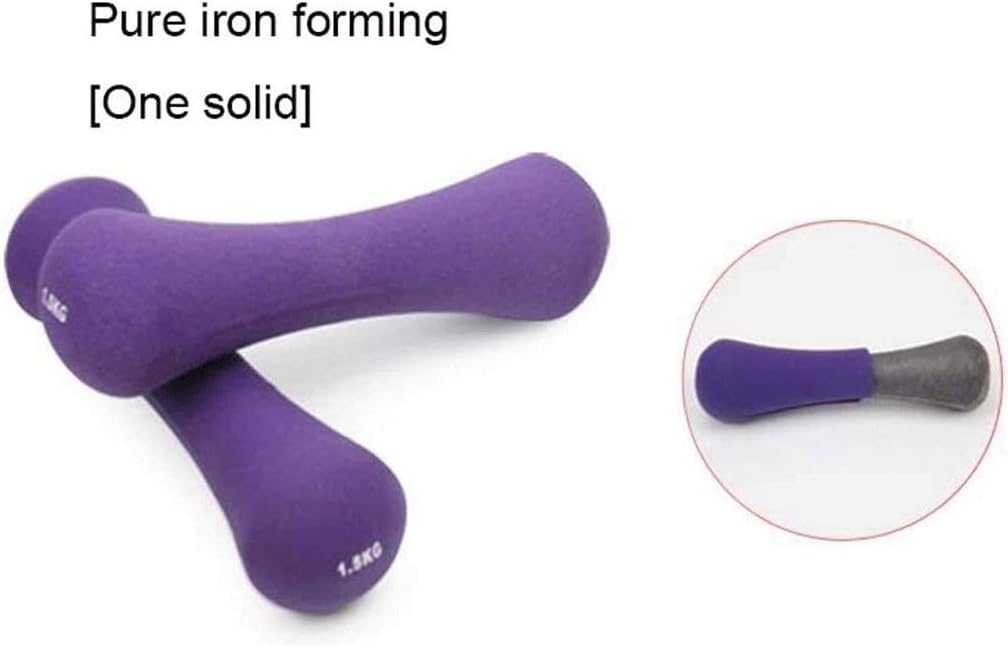 2pcs Dumbbell Female and Men's Beginner Aerobics Bodybuilding Fitness Equipment Home Gym Exercise Thin Arm Pilates Yoga Weight Lose Sporting Goods Dumbbells (Color : Pur