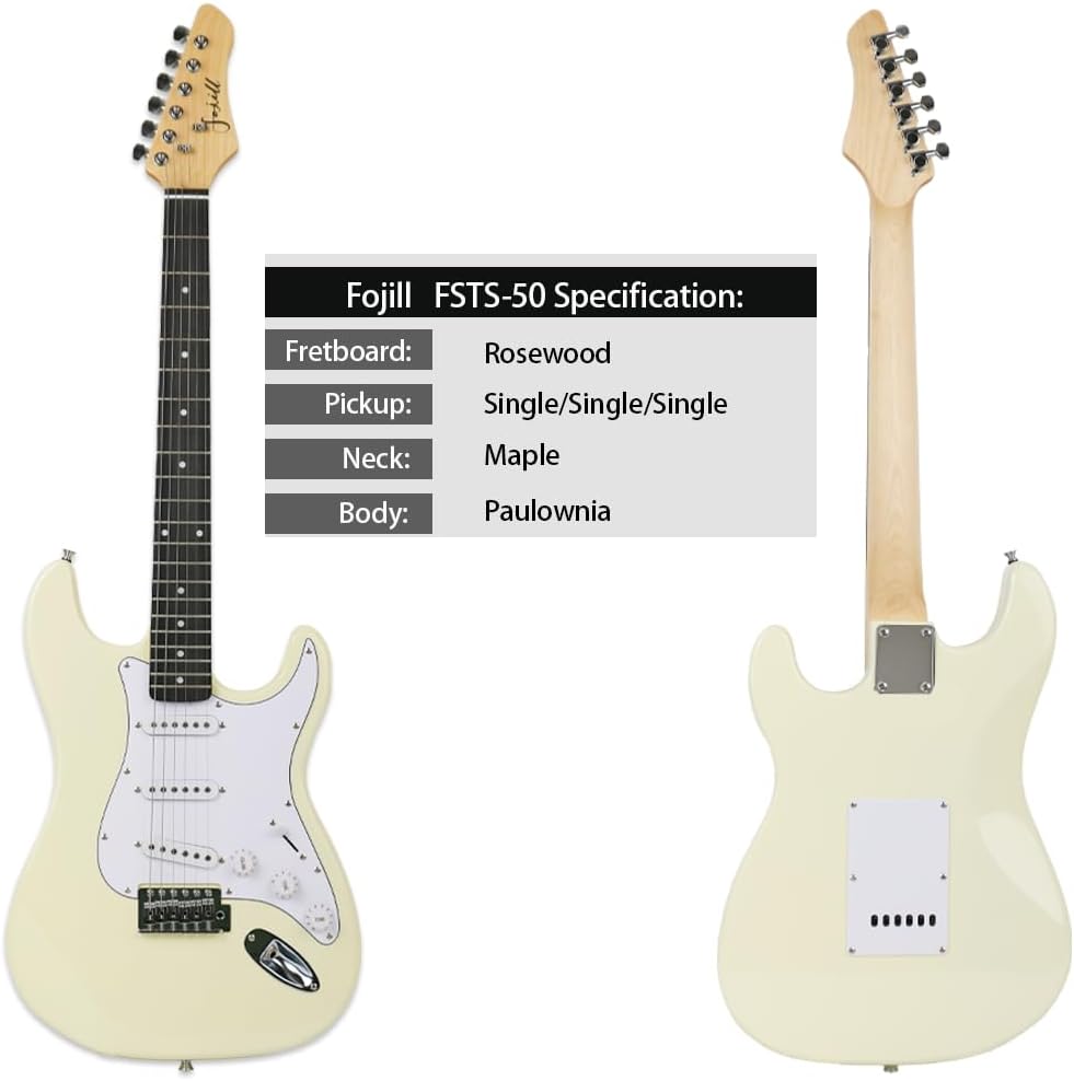 Fojill 39 Inch Electric Guitar Kit Set Beginner Starter Combo Package Bundle 20W Amplifier Amp Accessory Padded gig Bag,Picks, Cable,Strap,Extra Strings