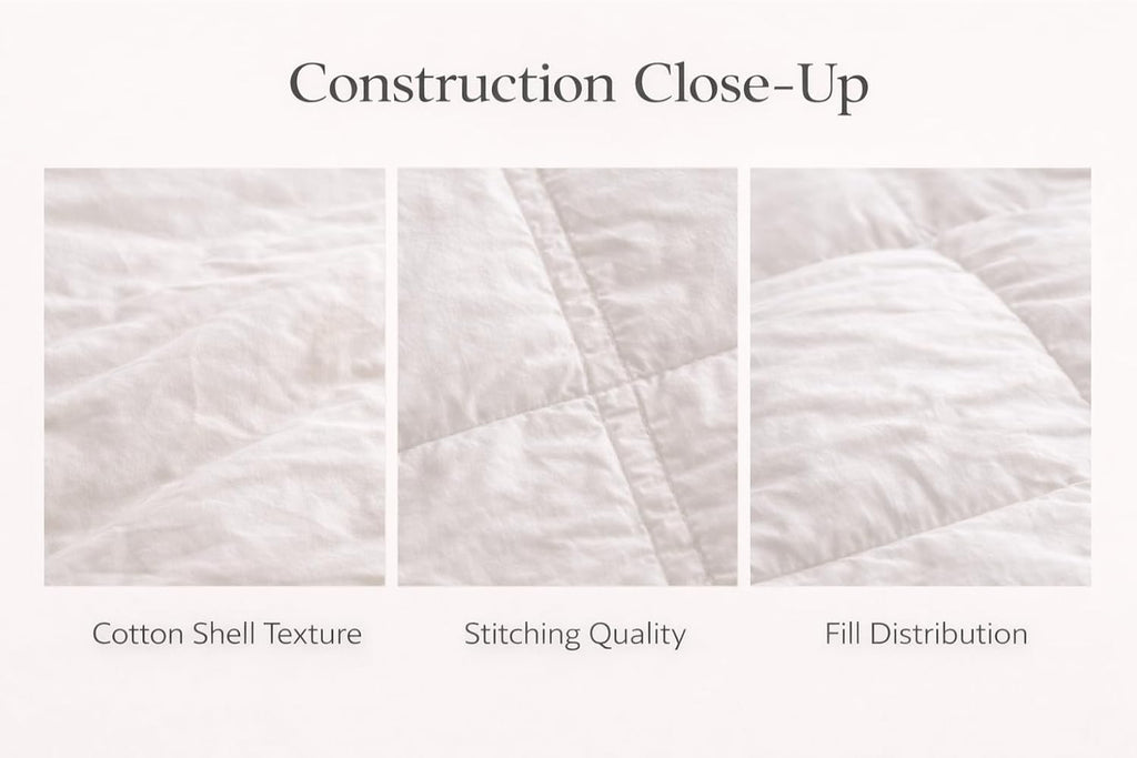 Continental Bedding Wool and Down Blend Comforter All Season Duvet Insert 300 Thread Count 100% Cotton Cover