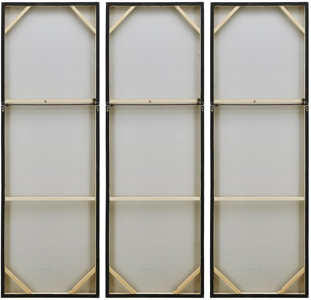 Empire Art Direct Abstract Wall Art Textured Hand Painted Canvas by Martin Edwards, Triptych, 48' x 16' each, Silver Winter