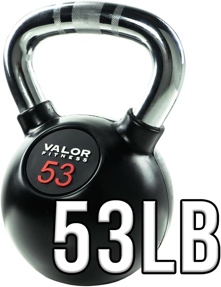 Valor Fitness Chrome Kettle Bell Weights with Knurled Kettlebell Handle Kettlebells for Men & Women