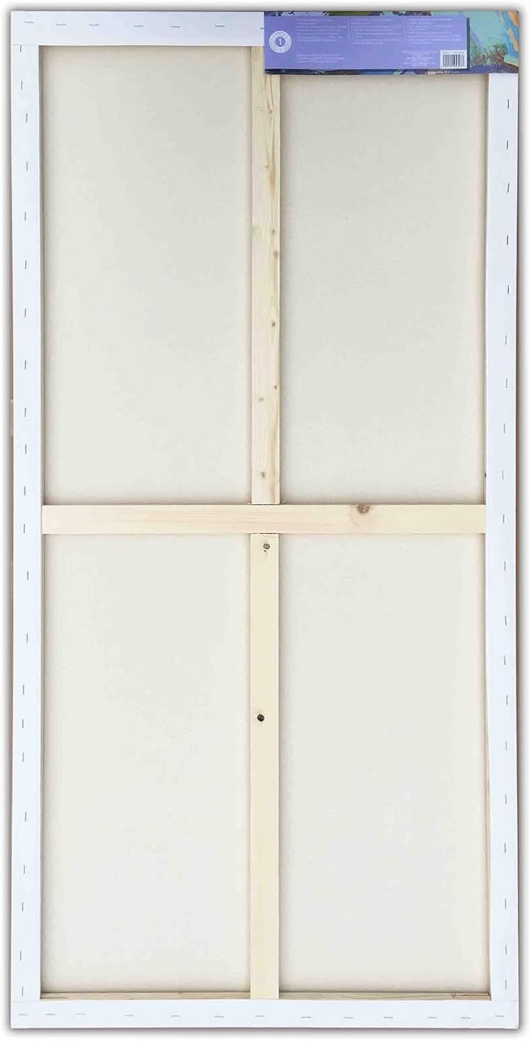 Artist's Loft 24' x 48' Level 1 Back Stapled Traditional Canvas - Acid Free Cotton Canvas for Paint, Acrylic, & Oils - Bulk 6 Packs