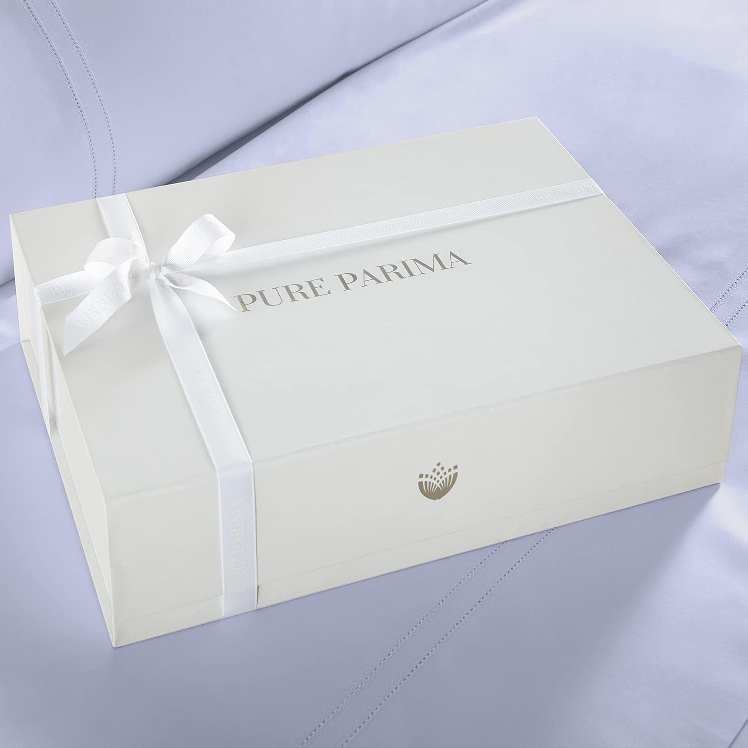 Pure Parima Yalda Sheet Set – 100% Certified Egyptian Cotton, Double-Hem Stitch, Twin XL, ICY Blue