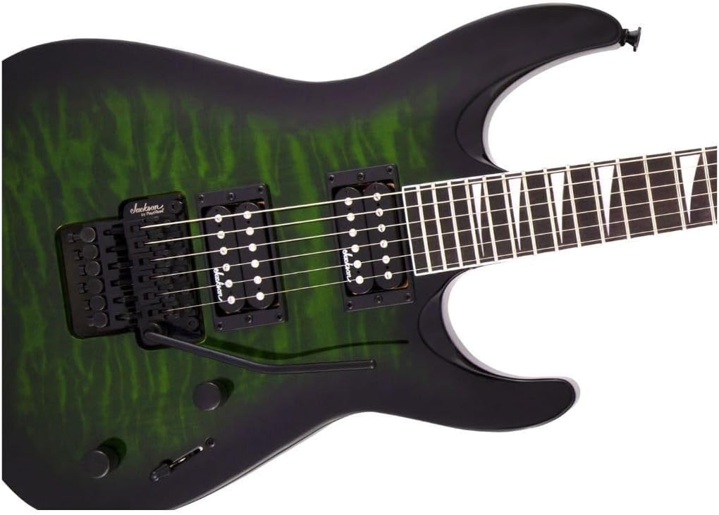 Jackson JS Series Dinky Arch Top JS32Q DKA 6-String Electric Guitar with Dual Jackson High-Output Humbucking Pickups (Right-Handed, Transparent Green Burst)