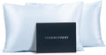 Fishers Finery 25mm 100% Pure Mulberry Silk Pillowcase (Blue Queen 2 Pack)