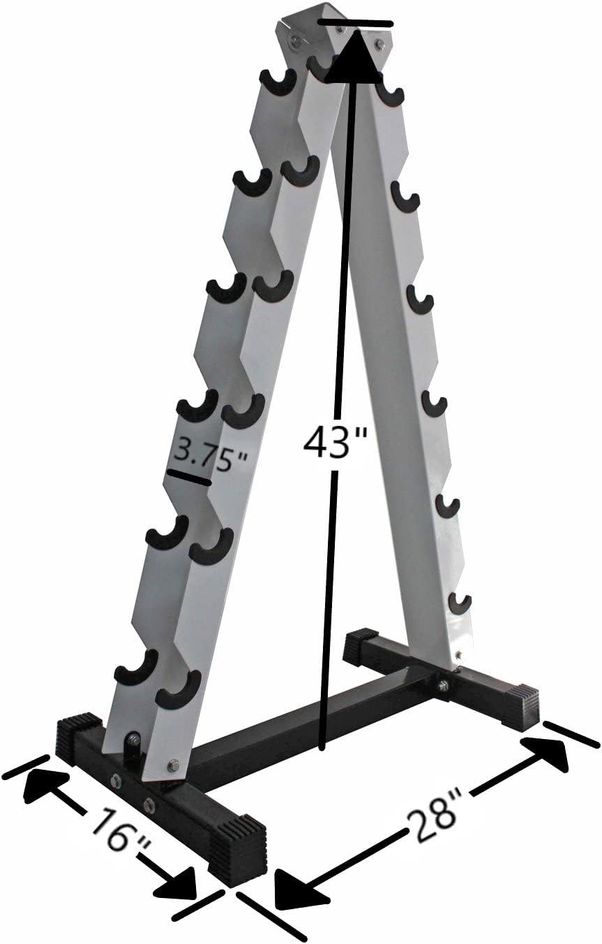 Ader Dumbbell Rack w/ 3-25lb Rubber Dumbbells 6 Pairs