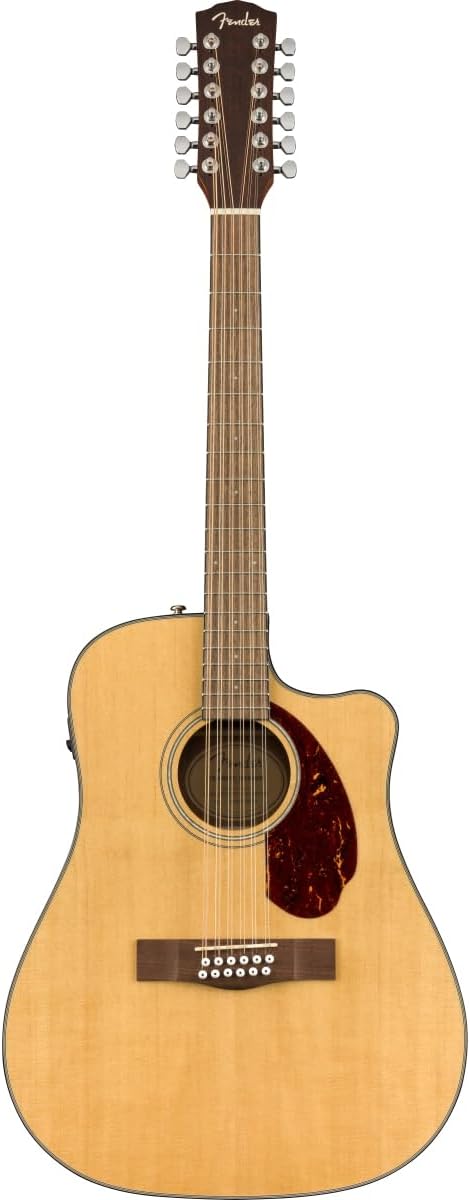 Fender CD-140SCE 12-String Dreadnought Cutaway Acoustic Electric Guitar with 2-Year Warranty, Fishman Pickup and Preamp System, Natural, with Case