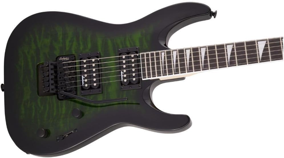Jackson JS Series Dinky Arch Top JS32Q DKA 6-String Electric Guitar with Dual Jackson High-Output Humbucking Pickups (Right-Handed, Transparent Green Burst)
