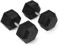 Titan Fitness Free Weights, Rubber Coated Hex Dumbbell, Straight Stainless Steel Handle, Strength Training, Full Body Workout