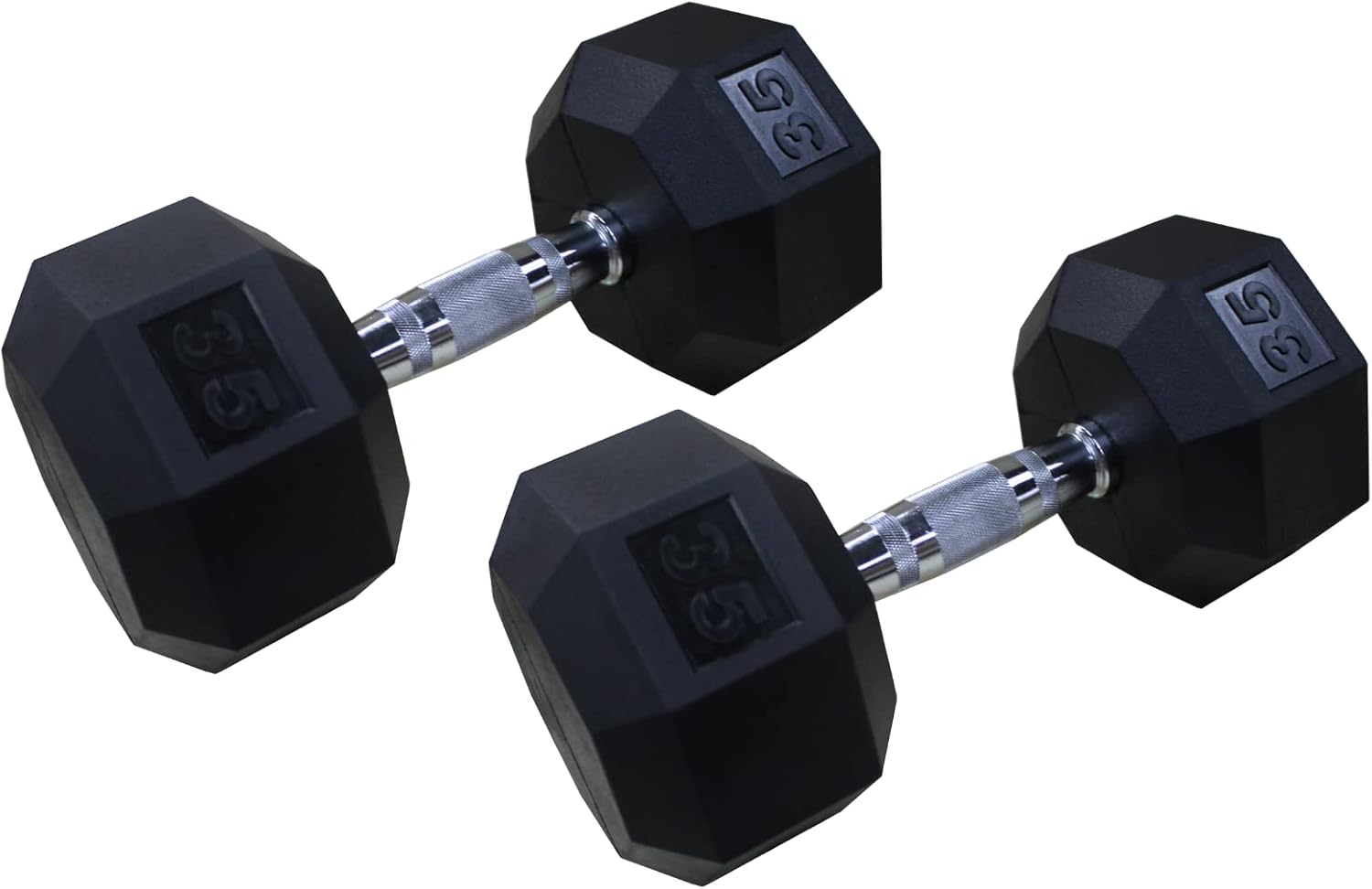 Ader 2-100LB Octagon Deluxe Professional Rubber Dumbbell, Pair