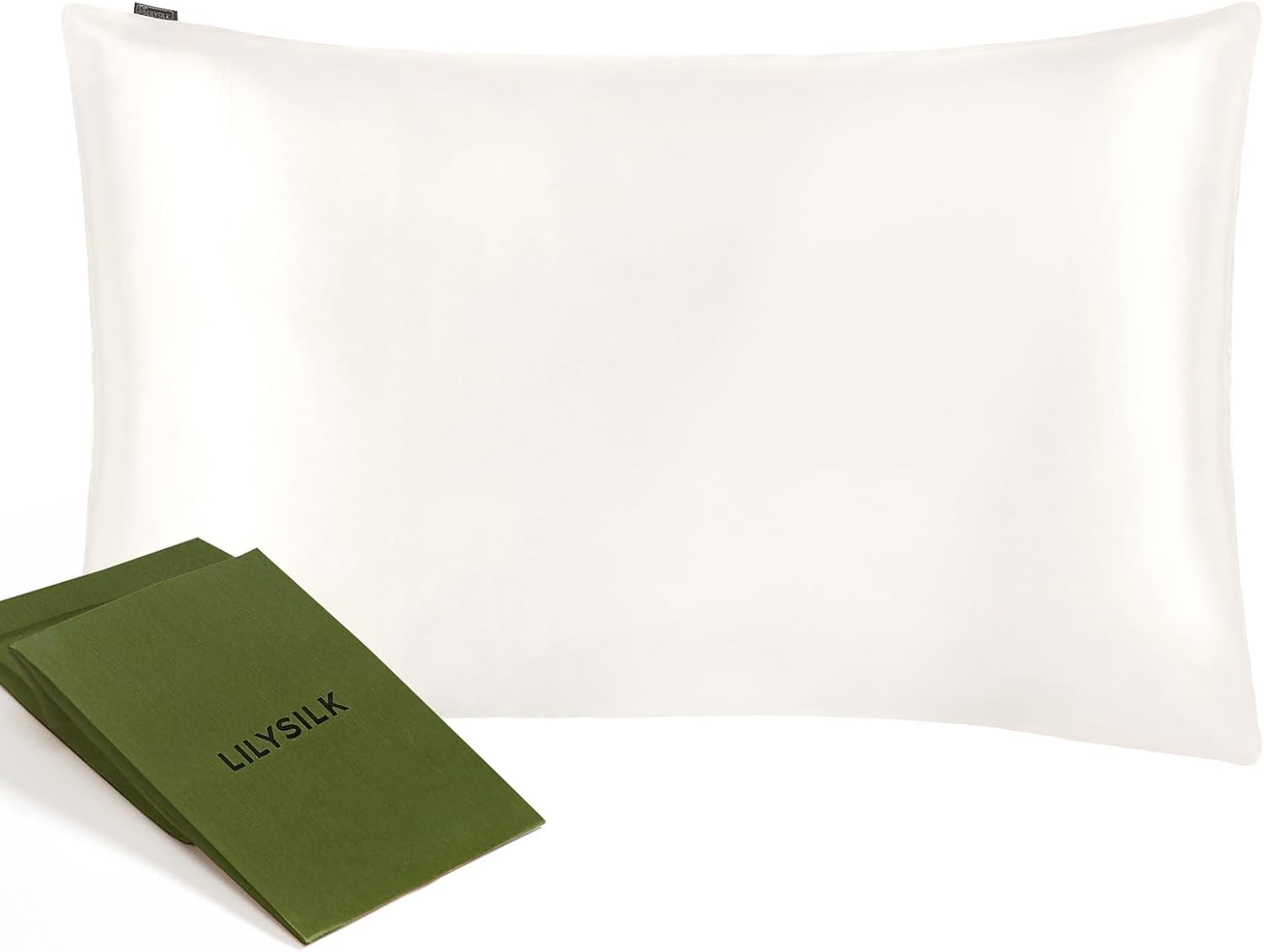 LILYSILK 22 Momme Silk Pillowcase for Hair and Skin 2 Pack, 600 Thread Count 100% Mulberry Silk, Soft Breathable Smooth Both Sided Silk Pillow Cover(Standard Size, 20''x26'', Ivory)